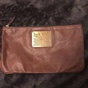 100% Leather Brown Jack Wills Clutch